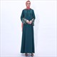 A-Line Embroidered Abaya Dress With Trumpet Sleeve