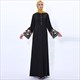 A-Line Embroidered Abaya Dress With Trumpet Sleeve