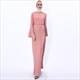 Chiffon Pleated Ramadan Dress With Trumpet Sleeves
