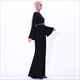 Chiffon Pleated Ramadan Dress With Trumpet Sleeves