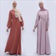 Chiffon Abaya Student Dress With Lantern Sleeve