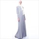 Leaf Embroidered Long Sleeve Abaya Dress