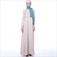Leaf Embroidered Long Sleeve Abaya Dress