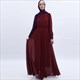 Damen plissiertes langärmeliges Chiffon Maxi Kleid