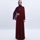 Damen plissiertes langärmeliges Chiffon Maxi Kleid