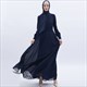 Damen plissiertes langärmeliges Chiffon Maxi Kleid