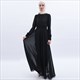 Damen plissiertes langärmeliges Chiffon Maxi Kleid