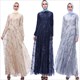 Langärmeliges Tüll Maxi Kleid mit Paillettenverzierung