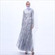 Langärmeliges Tüll Maxi Kleid mit Paillettenverzierung