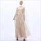 Langärmeliges Tüll Maxi Kleid mit Paillettenverzierung