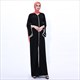 Abaya Kleid mit Trompetenärmeln und Perlenverzierung