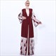 Woven Embroidered Leaf Kimono Open Cardigan With Sash