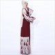 Woven Embroidered Leaf Kimono Open Cardigan With Sash