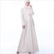 Lace Overlay Long Sleeves Abaya Dress