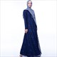 Lace Overlay Long Sleeves Abaya Dress