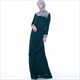 Elegant Lace Embellished Layered Chiffon Abaya Dress