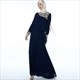 Elegant Lace Embellished Layered Chiffon Abaya Dress