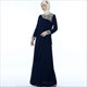 Elegant Lace Embellished Layered Chiffon Abaya Dress