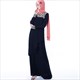 Elegant Lace Embellished Layered Chiffon Abaya Dress