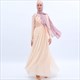 Long Sleeve Chiffon Dress With Sequin Tassels