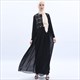 Long Sleeve Chiffon Dress With Sequin Tassels