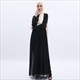 Long Sleeve Chiffon Dress With Sequin Tassels