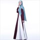 Langärmeliges Ramadan Kleid mit eingesetzten Streifen