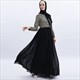 Langärmeliges Chiffon Maxi Kleid mit Paillettenoberteil