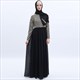 Langärmeliges Chiffon Maxi Kleid mit Paillettenoberteil