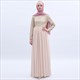 Langärmeliges Chiffon Maxi Kleid mit Paillettenoberteil