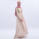 Langärmeliges Chiffon Maxi Kleid mit Paillettenoberteil
