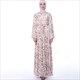 Floral bedrucktes Chiffon Abaya Kleid mit Trompetenärmeln