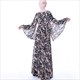 Floral bedrucktes Chiffon Abaya Kleid mit Trompetenärmeln
