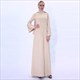 A-Line Suede Abaya Dress With Trumpet Sleeves
