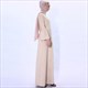A-Line Suede Abaya Dress With Trumpet Sleeves