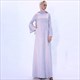 A-Line Suede Abaya Dress With Trumpet Sleeves