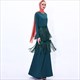 Sequin Embellished A-Line Abaya Dress With Tassels