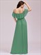 Off The Shoulder Chiffon Rüschen Schlitz vorne Brautjungfernkleid