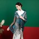 Sequin Embellished Shawl Tulle Wrap With Tassels