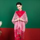 Sequin Embellished Shawl Tulle Wrap With Tassels