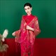 Sequin Embellished Shawl Tulle Wrap With Tassels