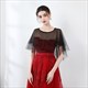 Tulle Lace Trim Cloak With Beading