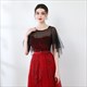 Tulle Lace Trim Cloak With Beading