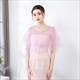 Tulle Lace Trim Cloak With Beading