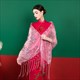 Sequin Embroidery Tulle Shawl With Tassels