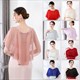 Chiffon Wrap Cloak With Lace Trim