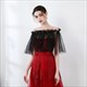 Off-Shoulder Wrap Cloak With Pearls