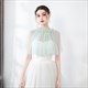 Off-Shoulder Wrap Cloak With Pearls