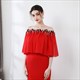 Off The Shoulder Wrap Cloak With Lace Trim