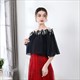 Off The Shoulder Wrap Cloak With Lace Trim